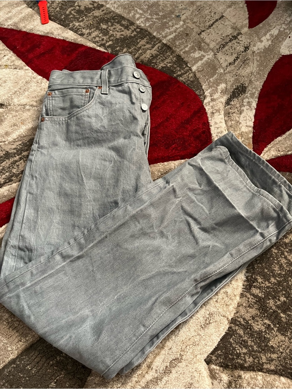 Levi's Light Gray Straight-Leg Jeans